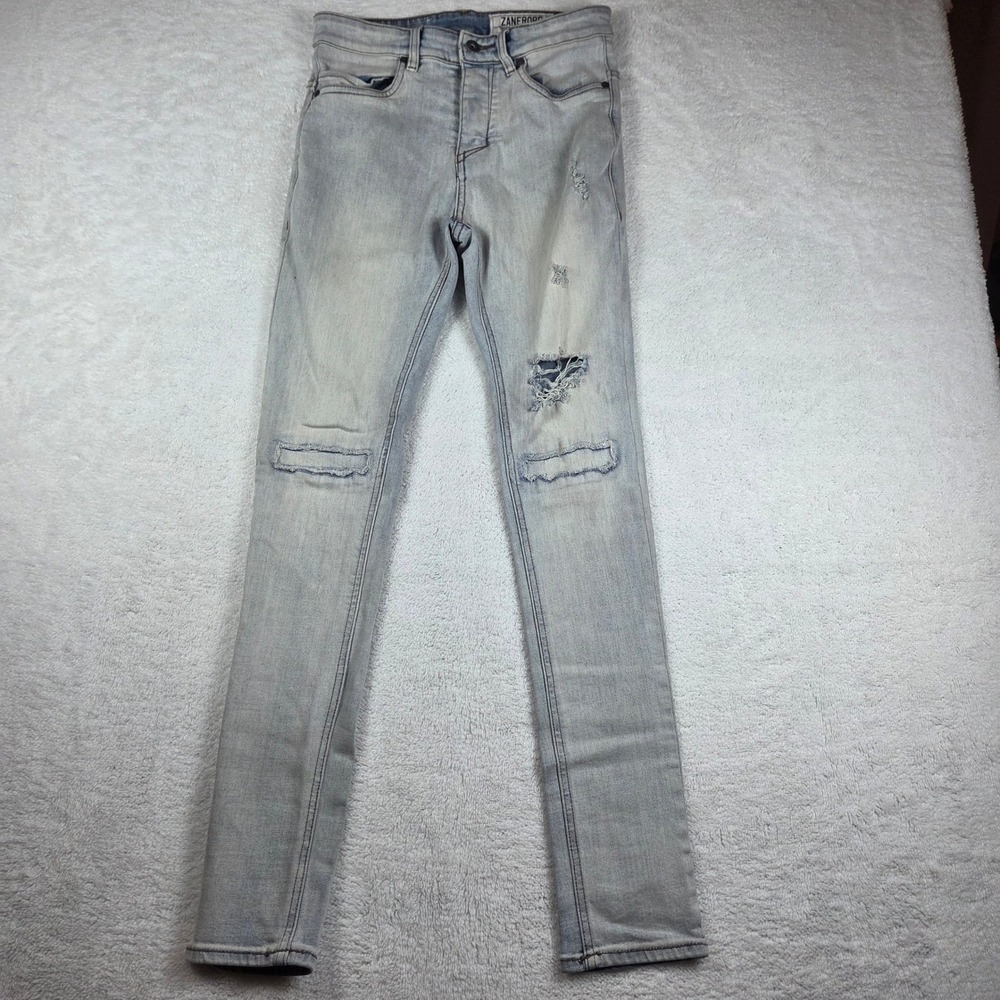 Zanerobe Joe Blow Denim Programme Light Wash Slim Fit Ripped Jeans Mens 29
